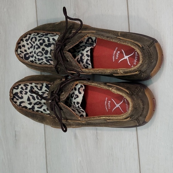 Twisted X Womens "Like New"Driving Moc Leather boots shoes sz 5.5M - Picture 7 of 12